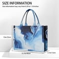 thumbnail image 3 of Large Capacity Tote Bag,Blue White Marble Pattern Handbag Fashion Luxury Tote Bag,15.7"x13"x 5.1" Inches,Laptop Compatible, 3 of 6