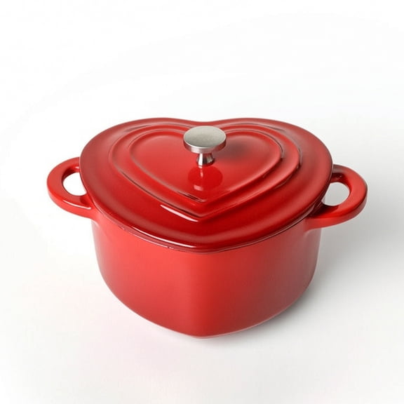 koolsoo Cocotte Dutch Oven Casserole Heavy Duty Cast Iron with Lid Even Heat Retention for Small Households and Couples