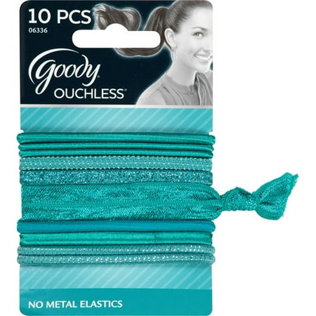 Goody Ouchless No Metal Elastics, Turquoise, 10 count
