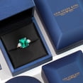 thumbnail image 5 of Gem Stone King 6.44 Cttw Green Nano Emerald Moissanite and Diamond 3-Stone Ring for Women | 925 Silver and 10K Yellow Gold | Gemstone Birthstone | Emerald Cut 12X10MM | Size 5, 6, 7, 8, 9 | Size 9, 5 of 6