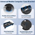 thumbnail image 3 of czcpp-Adjustable Mobile CPU Stand, Heavy-Duty Desktop Stand with Rolling Caster Wheels, PC Riser Fits Most PC Gaming Desk AccessoriesSteel Desktop Stand(Black), 3 of 4