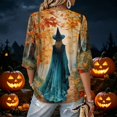thumbnail image 5 of 3/4 Sleeve Fall T-Shirt for Women Halloween Pumpkin Costume Ghost Fall Tees Top Halloween Pumpkin T-Shirts, 5 of 6