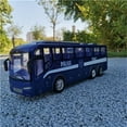 thumbnail image 2 of 1:30 Scale Police Car Bus Toy - Large 12.5 Inch Go Inertia Bus Cars Model, ABS Diecast Plastic Kids Toys Car with Realistic Design for Boys Girls, Birthday Party Gift for Toddlers (Blue), 2 of 8