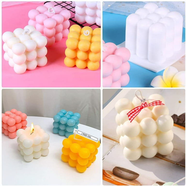 Bubble Candle Molds Silicone Shapes - 3D Candle Molds Soy Palm Paraffin Wax  for Candle Making Molds Silicone - Reusable Candle Wax Molds Handmade  Silicone Mold Bubble Candle Mold Décor Supplies 