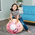 thumbnail image 3 of Good Banana Pink, Plush Donut Toy/Storage Bag - Convertible Bag that Transforms into a Comfy Seat, 3 of 4