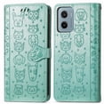 thumbnail image 3 of Funda Cartera FOXDOCK para Motorola Moto E15 , Flip PU con Relieve de Gatos y Perros, Tarjetero y Soporte, 3 of 6