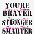 thumbnail image 2 of "You're Braver, Stronger, Smarter..." Women's White Crew Neck Short Sleeve Top-Large, 2 of 3
