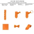 thumbnail image 4 of Jacob Alexander Boys' Clip-On Solid Color Tonal Stripe Neck Tie - Orange, 4 of 5