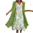 thumbnail image 1 of Conjunto de Dos Piezas de Abrigo Sólido Sin Mangas Con Cuello En V Informal Para Mujer A La Moda Odeerbi ODB-6, 1 of 8