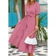 thumbnail image 5 of Vestido midi PRETTYGARDEN para mujer, verano 2025, cuello en V, con volantes, 5 of 9