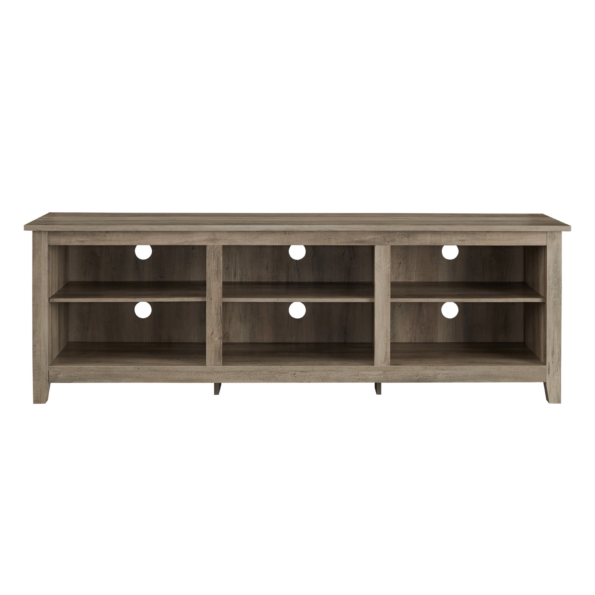 Woven Paths Open Storage TV Stand for TVs up to 80", Grey Wash