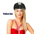 thumbnail image 3 of Sombrero de policía para cosplay, sombrero de policía, accesorio de rendimiento, gorra militar de policía para mujeres y hombres., 3 of 7