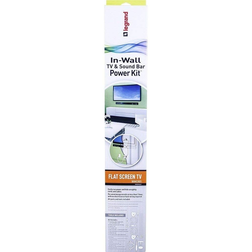 In-Wall TV Soundbar Power Kit WMC801 Legrand 1, Black/White 