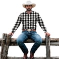 thumbnail image 5 of GrmtClth Mens Shirts Long Sleeve Plaid Button Down Shirt Casual Work Shirts Vintage Lightweight for All Season Cowboy Work Shirts with Pockets XXL, 5 of 8