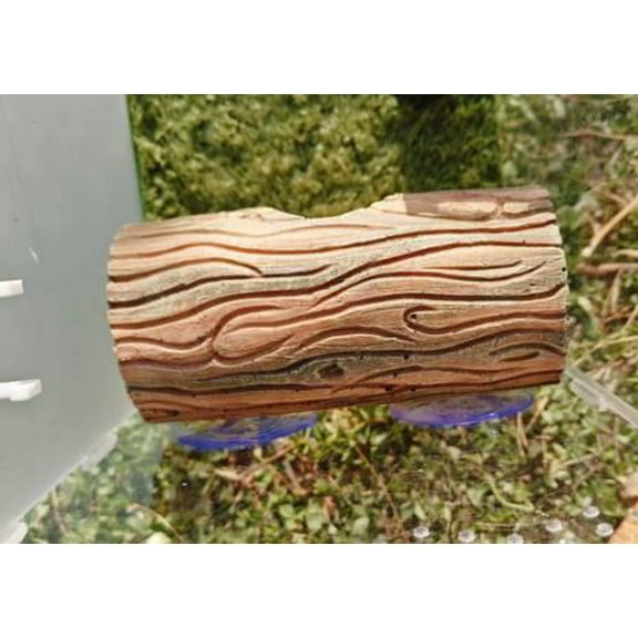 LOLIPPYY Reptile Hide Cave: Simulation Tree Bark Amphibians Hideout Resin Snake Hideaway Leopard Gecko Terrarium Ornament Habitat Shelter Decor For Lizard Frog