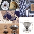 thumbnail image 4 of Filtro de café permanente NQ 11.4 cm malla 600 reutilizable de acero inoxidable, 4 of 4