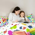 thumbnail image 5 of Homewish Colorful Ribbon Bow 3 Pieces Queen Comforter Set for Children Teens Girls,Abstract Leopard Print Ultra Soft Bedding Sets,Dreamy Princess Bedding Comforter Set,Breathable Home Decor, 5 of 8