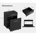 thumbnail image 3 of Pull Out Trash Can Cabinet for 2×10 Gallon Bins, Large Capacity Hidden Kitchen Trash Bin Cabinet with Drawer, Freestanding Wooden Garbage Recycling & Laundry Hamper for Laundry, Living Room, Black, 3 of 9