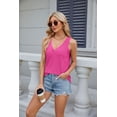 thumbnail image 4 of Summer V-neck Solid Color Sleeveless Casual Camisole T-shirt For Women, 4 of 8