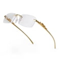 thumbnail image 1 of Gafas de sol Piscom Vintage sin montura, rectangulares, doradas y transparentes, 1 of 8