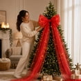 thumbnail image 5 of Euahivb Christmas Giant Sheer Bow with Flowing Mesh Train 78.7x19.7in, Sparkling Tree Top Decoration, Elegant Oversized Statement Piece for Holiday Display and Festive Ambiance, 5 of 5