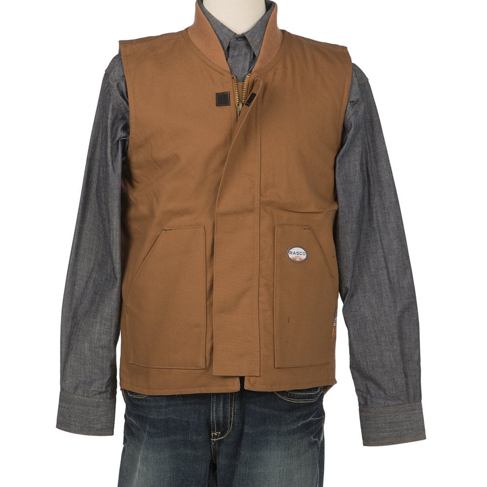 Rasco Fr Mens Duck Work Vest XXL Brown 