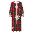 thumbnail image 3 of Womens Christmas Nightgowns Long Sleeve Xmas Plaid Bathrobe Zipper Front Housecoats Split Holiday Sleepwear Red, M, 3 of 7