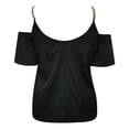 thumbnail image 5 of Moda mujer verano cuello en V Casual encaje Patchwork sólido Caims blusa Top Fridja  zx3772, 5 of 5
