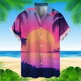 thumbnail image 5 of Rovga Mens Shirts Colorful Summer Hawaii Short Sleeve Shirts Tops Red Shirt,Size:M, 5 of 5