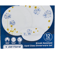 thumbnail image 4 of Gibson Ultra 97245.12 Tempered Opal Glass Dinnerware Set, Violet Floral - 12 Piece, 4 of 4