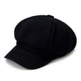 thumbnail image 3 of SPRING PARK Adult Autumn Winter Warm Fashion Solid Color Women Octagonal Hat Woolen Cloth Casual Beret Cap with Brim, 3 of 7