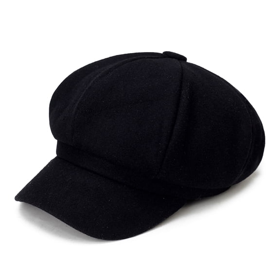 KMYY British Style Wide Brim Woolen Beret Hat Retro Artist Painter Newsboy Octagonal Cap Accessories