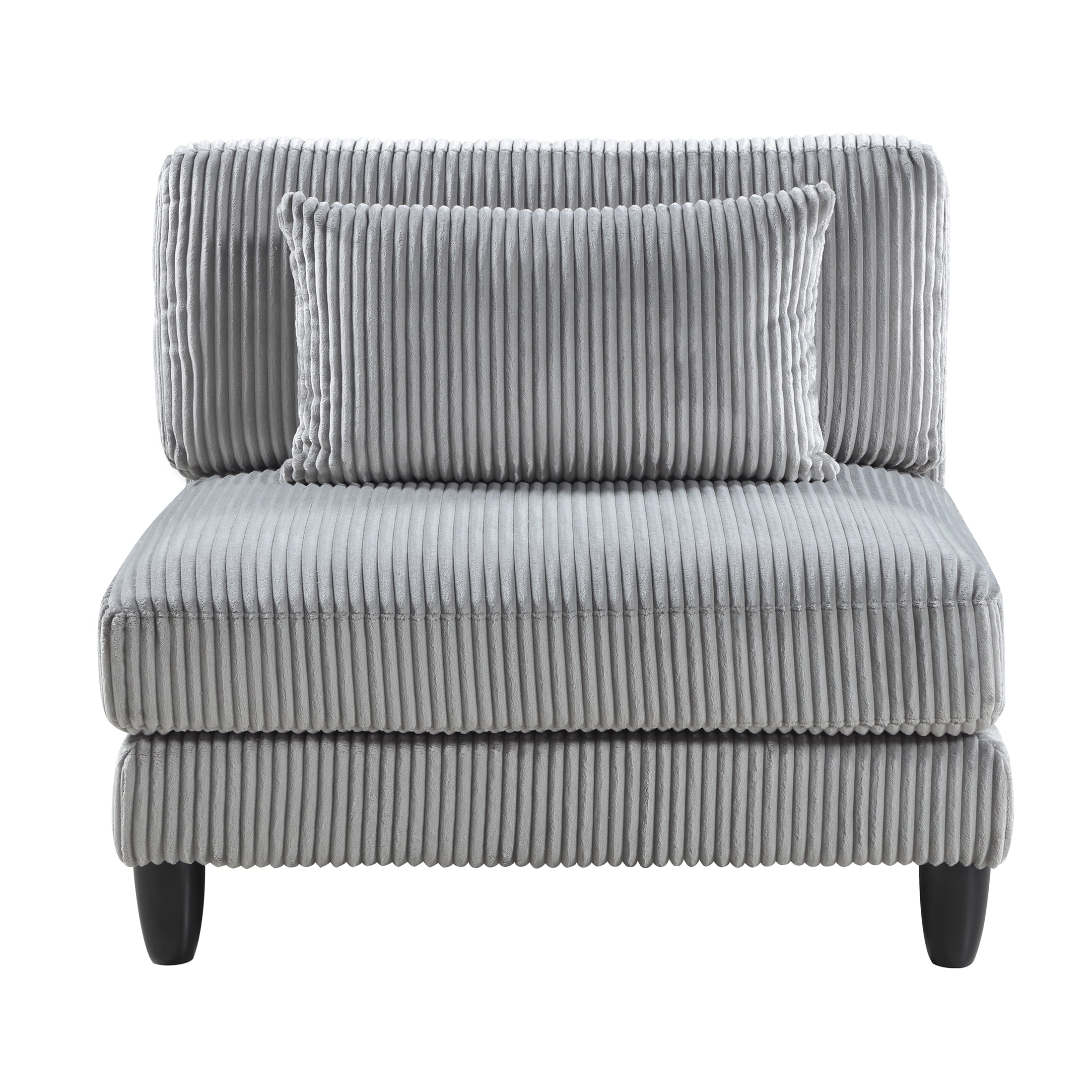 OakvillePark Caden Corduroy Armless Chair, Gray