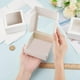 thumbnail image 3 of Paquete de 20 cajas de papel kraft blanco con ventana transparente, 3,6 x 3,6 x 1,4 pulgadas, para envolver regalos., 3 of 9