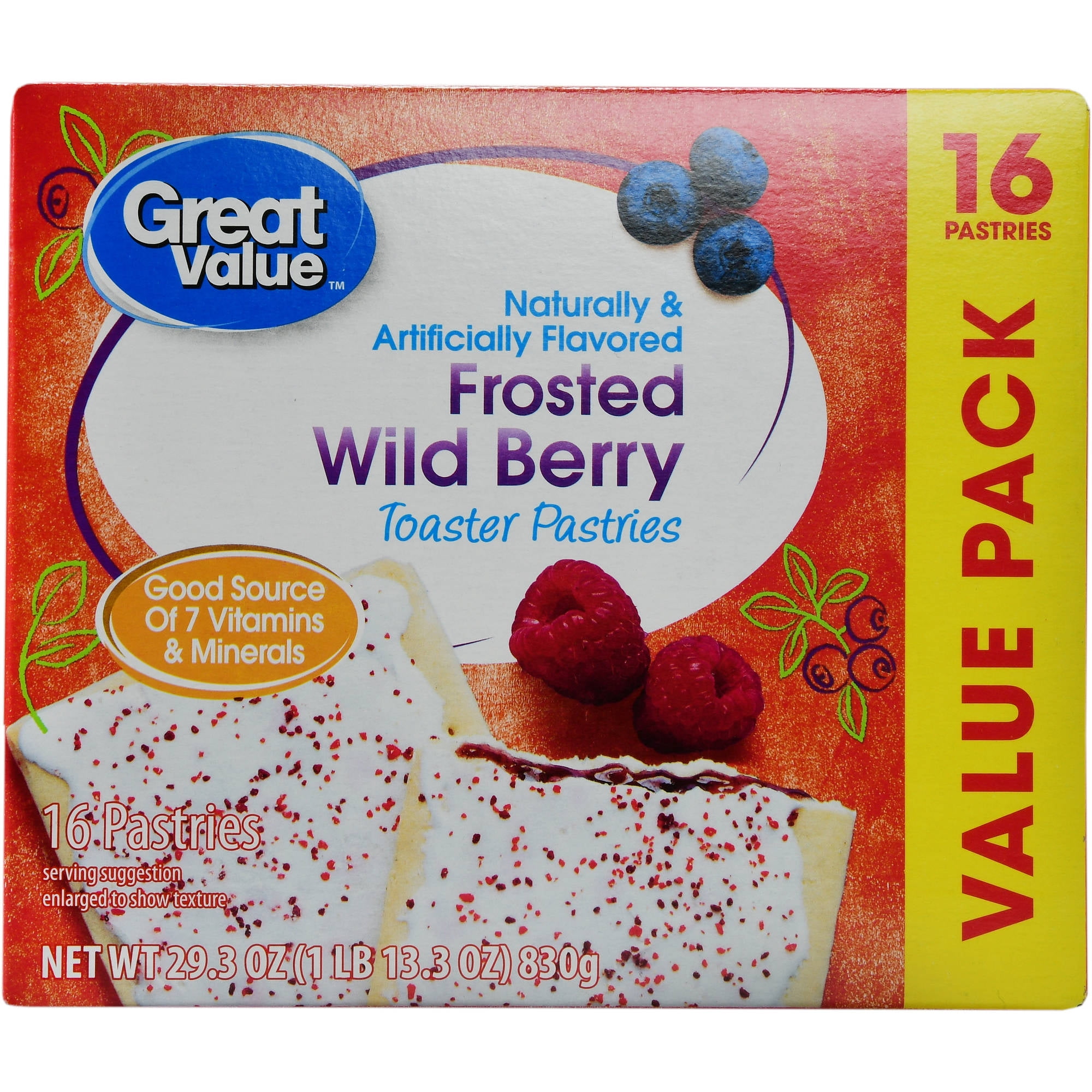 Great Value Frosted Wild Berry Toaster Pastries, 16ct by Wal-Mart Stores, Inc.