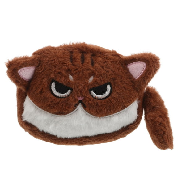 OULII Cute Coin Purse Cat Shape Cartoon Brown 1Set For Students Organization Earphone