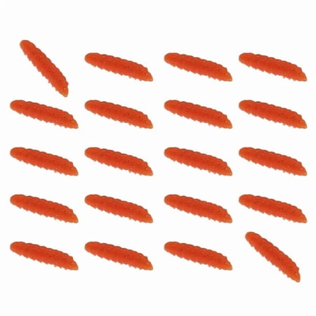 CEORPER 20Pcs Maggot Fishing Lures 4Cm Floating Baits Simulation Grub Soft Baits