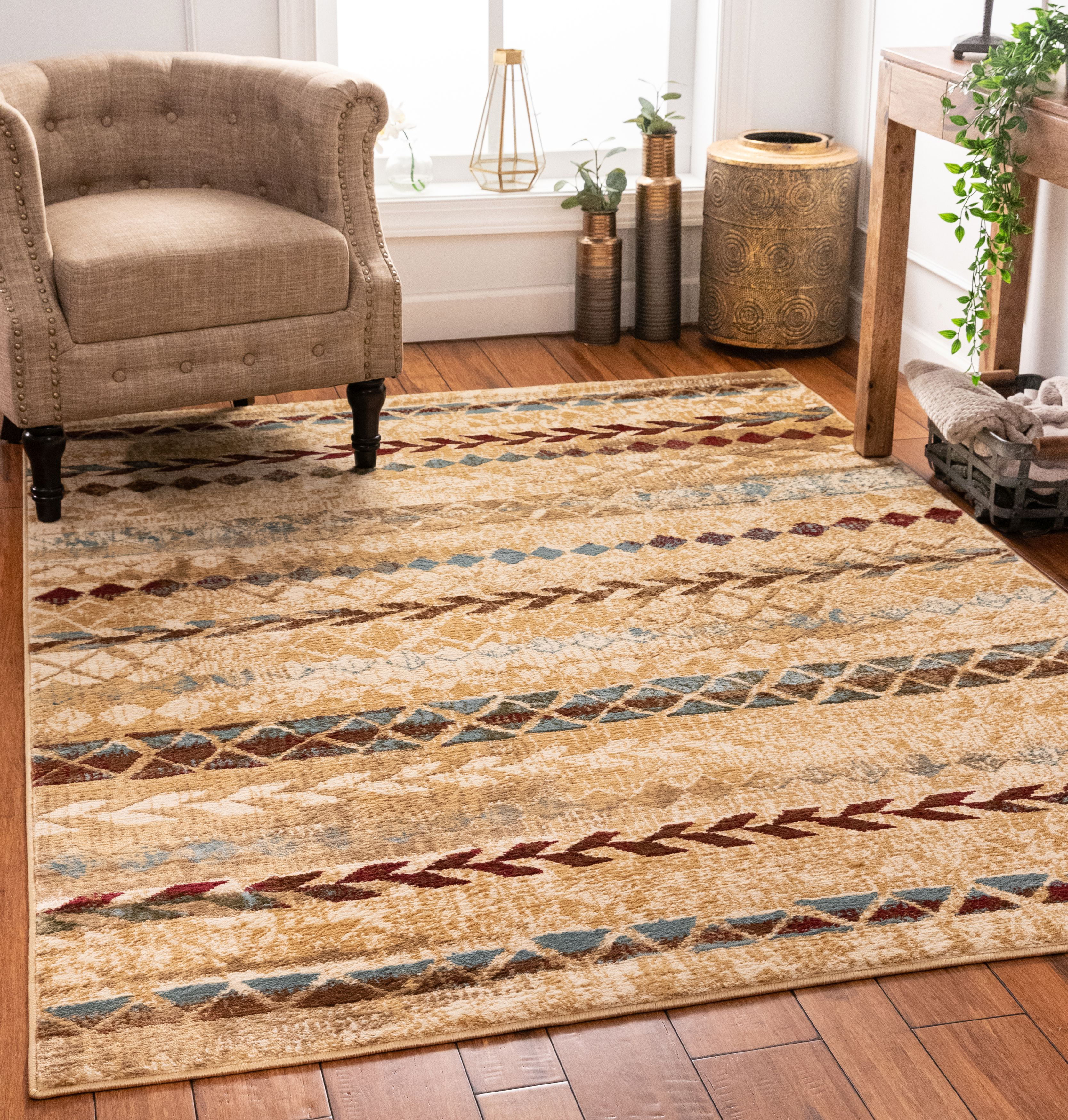 Well Woven Moroccan Stripes Area Rug Ivory Multicolor - Walmart.com ...