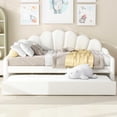 thumbnail image 2 of Full Size White Daybed Frame | Daybed with Trundle for Multi - room Use | Soft Fabric Headboard for Comfort, 2 of 2