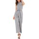 thumbnail image 2 of INSPIRAR CHIC Mono sin mangas con botón y cintura atada para mujer M Gris claro, 2 of 6