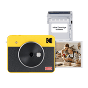 KODAK Mini Shot 3 Retro 4PASS 2-in-1 Instant Camera and Photo Printer (3x3 inches) + 8 Sheets, Yellow