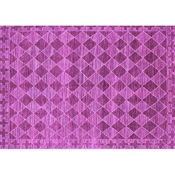 Ahgly Company Indoor Rectangle Abstract Purple Contemporary Area Rugs, 2' x 3'