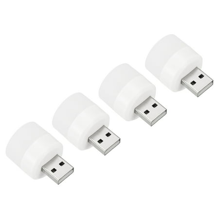 

Uxcell Portable 1W USB Plugin LED Bulb Mini USB Night Light White 4Pack