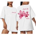 thumbnail image 3 of Trendfront Womens Oversize T Shirts Floral Graphic Drop Shoulder Crewneck Short Sleeve Loose Fit Tops Trendy Fashion Tee Pullover Daily Clothing, 3 of 6
