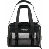 Katziela Quilted Companion Pet Carrier - Comfortable - Airline Approved (Large Black) Pack 1