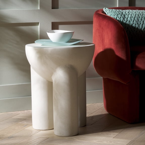 Safavieh Kataleya Modern Magnesium Oxide Round End Table, White