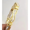 thumbnail image 3 of 4 Ct Baguette Cut White Moissanite Women's Tennis Bracelet 14k Yellow Gold Plated, 3 of 4