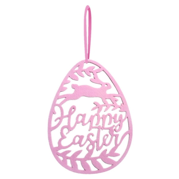 MXTPOV Happy Easter Signs for Mantle Window, Felt Easter Eggs Shaped Signs Hanging for Wall Decor, Welcome Sign for Front Door, Easter Decorations, Home Decor