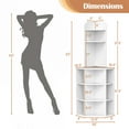 thumbnail image 3 of Costway 6-Tier Corner Shelf 63" Tall Corner Bookshelf with 2 USB Ports & Charging Station White, 3 of 9