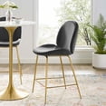thumbnail image 6 of Gold Stainless Steel Leg Performance Velvet Counter Stool, Gray, 6 of 6